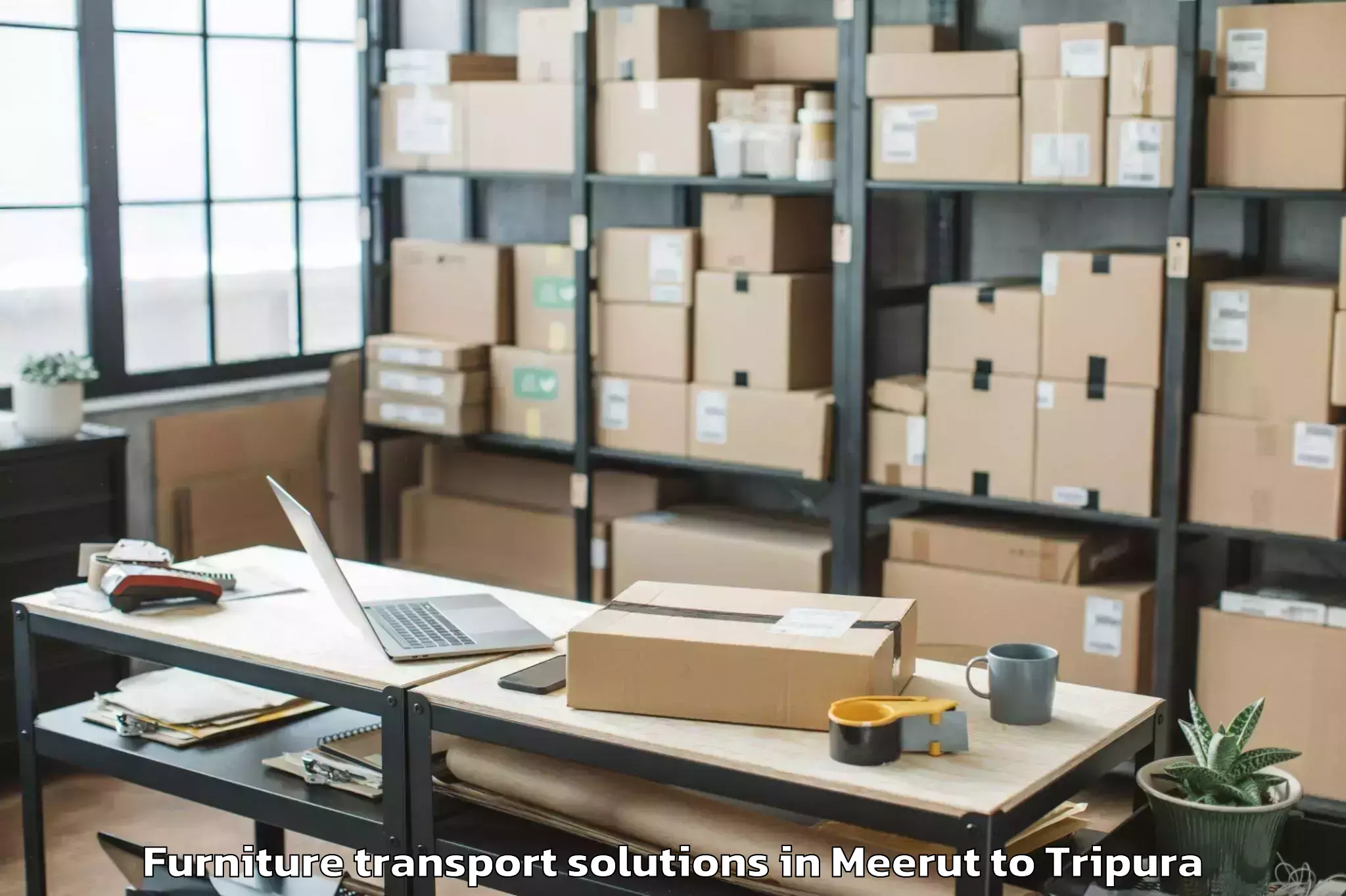 Get Meerut to Ambasa Furniture Transport Solutions